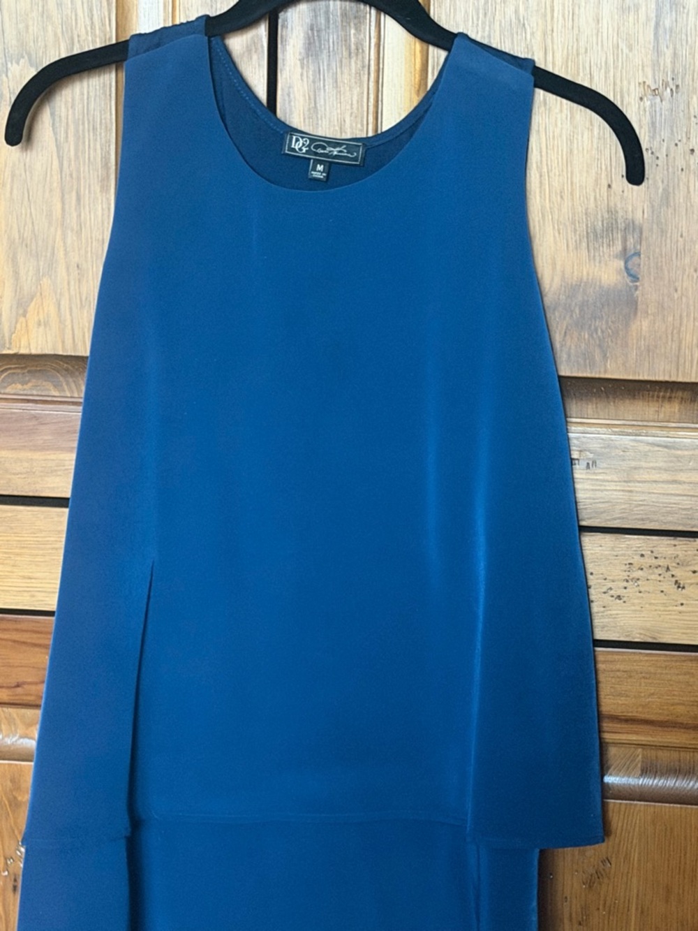 DG2 by Diane Gilman Blue Sleeveless Double Layer Top